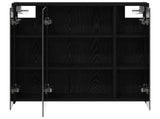 Bathroom Mirror Cabinet Black Oak 63.5 x 16 x 62.5 cm 889152