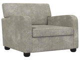 Armchair Light Grey Faux Suede Leather 42043424