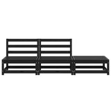 3 Piece Garden Lounge Set Black Solid Pinewood 805714