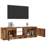 TV Cabinet with LED Lights Old Wood 120x30x36 cm Engineered Wood 856347