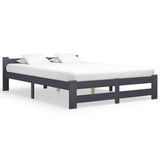 Bed Frame without Mattress Dark Grey Solid Pine Wood 120x200 cm 322021