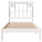 Bookcase Bed without Mattress White 75x190 cm Small Single Solid Wood Pine 3321611