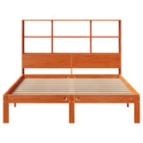 Bookcase Bed without Mattress Wax Brown 140x200cm Solid Wood Pine 3322580