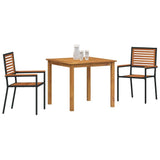 Garden Dining Set 3 pcs Black Solid Acacia Wood 3365511