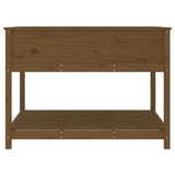 Planter with Shelf Honey Brown 111.5x111.5x81 cm Solid Wood Pine 823804