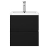 Sink Cabinet with Built-in Basin Black Engineered Wood 3071622