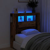 LED Headboard Old Wood 100x18.5x103.5 cm Engineered Wood 857682