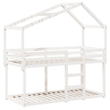 Bunk Bed without Mattress White 90x190 cm Single Solid Wood Pine 3282048
