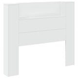 Storage Headboard with LED White Engineered Wood 3418662