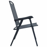 Folding Chairs 2 pcs Texilene Grey 47922