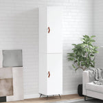 Highboard White 34.5x34x180 cm Engineered Wood 3198761