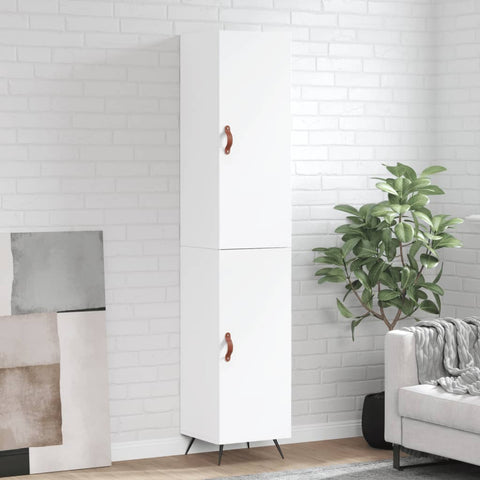 Highboard White 34.5x34x180 cm Engineered Wood 3198761