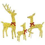 Reindeer Family 3 pcs Warm white 68 x 26 x 127 cm Fabric 42019054