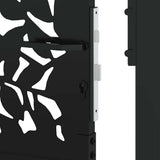 Garden Gate Black 100x150 cm Steel Leaf Design 4100961