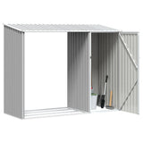 Garden Firewood Shed Grey 245x98x159 cm Galvanised Steel 46294