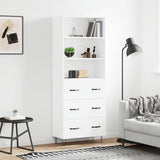 Highboard White 69.5x34x180 cm Engineered Wood 3189373