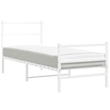 Metal Bed Frame without Mattress with Footboard White 80x200cm 355423