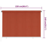 Outdoor Roller Blind 220x140 cm Terracotta HDPE 312791