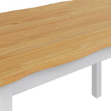 Dining Table EKAI White 112 x 70 x 76.5 cm Solid Pine Wood 42037008