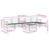 ZNTS 7 Piece Garden Lounge Set Honey Brown Solid Wood Pine 3186427