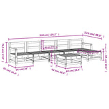 7 Piece Garden Lounge Set White Solid Wood Pine 3186432