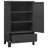Storage Chest Anthracite Metal 70 x 40 x 115 cm Doors 339623