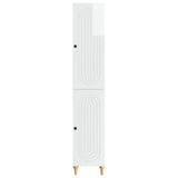 Cabinet Set 2 pcs High Gloss White Engineered Wood 3416452