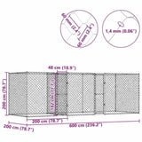 Dog Cage Silver 600 x 200 x 200 cm Galvanised Steel 3368312