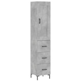 Highboard Concrete Grey 34,5x34x180 cm Engineered Wood 3200197