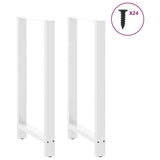 ZNTS Coffee Table Legs White 2 pcs 60x cm Steel 4013357