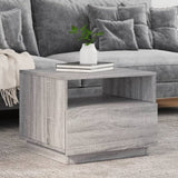 ZNTS Coffee Table with LED Lights Grey Sonoma 50x49x40 cm 839831