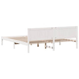 Bed Frame White 200 x 200 cm Solid Pine wood 872177
