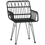 Garden Dining Set Black Powder-coated steel Medium Durable 3157854