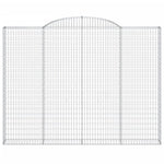 Arched Gabion Baskets 2 pcs 300x30x220/240 cm Galvanised Iron 3146629