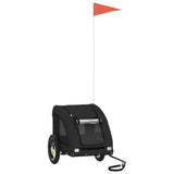 ZNTS Pet Bike Trailer Black Oxford Fabric and Iron 93954