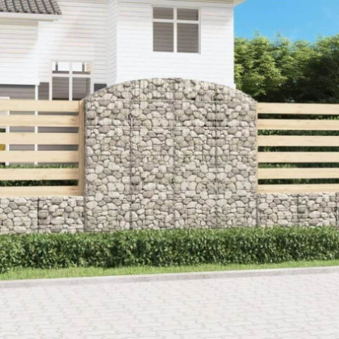 Arched Gabion Basket 200x30x180/200 cm Galvanised Iron 153469