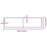 Bathroom Countertop Dark Brown 180x50x cm Treated Solid Wood 3156262