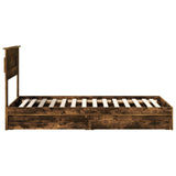 Storage Bed with Drawer Smoked Oak 90 x 200 cm Engineered Wood 3409946