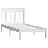Bed Frame White Solid pine wood Single Bed Frame Rectangular 3100580