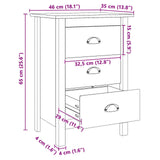 Bedside Cabinet with Drawer HILL Honey Brown 46 x 35 x 65 cm 42025029