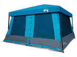 Camping Tent Set Folding 2 pcs Blue Taffeta and Fabric 3337172