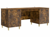 Desk Smoked Oak Engineered Wood 142.5 x 50 x 75 cm 3414617