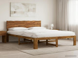 Double Bed Frame with Headboard ROSTOCK Natural 160 x 200 cm 3405420
