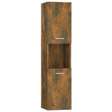 Bathroom Cabinet Smoked Oak 30x30x130 cm Engineered Wood 815639