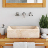 142773 Sink 45x30x12 cm Marble High Gloss Cream