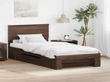 Bed Frame with Headboard Brown Oak 90 x 200 cm Engineered Wood 3408808