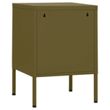 Nightstand Olive Green Steel 35 x 35 x 51 cm Nightstand Square 336207