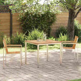 Garden Dining Set 3 pcs Solid Teak Wood and Stainless Steel 3334821