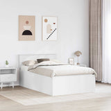 Bed Frame with Headboard White 135 x 190 cm Engineered Wood 3408585