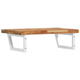 Basin Shelf Wall Mounted Steel and Solid Wood Acacia 3302854